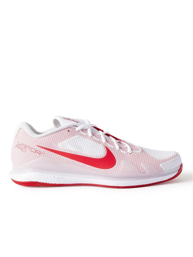 Photo: Nike Tennis - NikeCourt Air Zoom Vapor Pro Rubber-Trimmed Mesh Tennis Sneakers - White