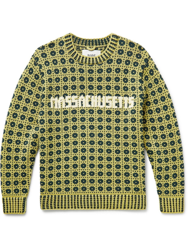 Photo: BODE - Merino Wool-Jacquard Sweater - Yellow