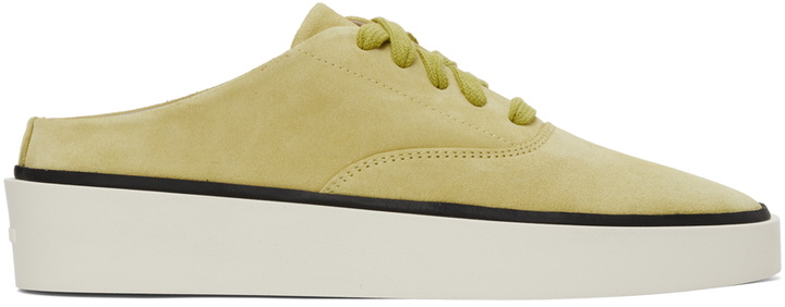 Photo: Fear of God Green Suede 101 Backless Sneakers