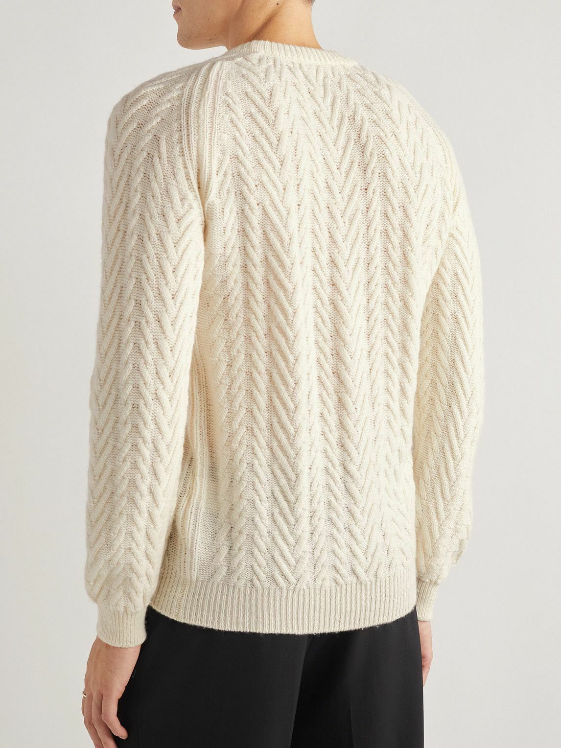 Dunhill - Cable-Knit Cashmere Sweater - White Dunhill