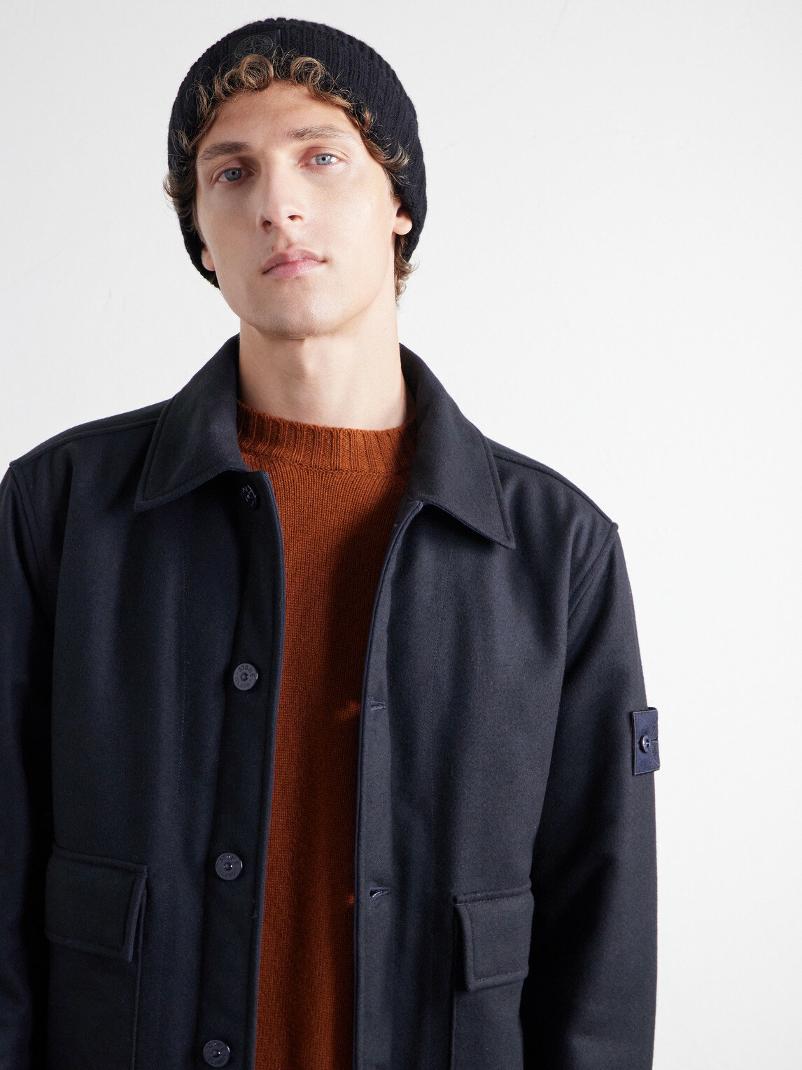 Stone Island - STONE ISLAND GHOST Ribbed Cashmere Beanie