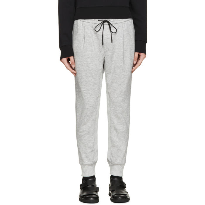 Photo: Juun.J Grey Cropped Jersey Lounge Pants