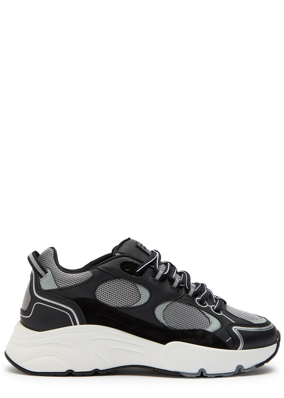 Cleens Pulse Runner Panelled Mesh Sneakers White And Black
