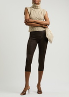 Knwls Grace Cropped Fine-knit Leggings Brown