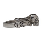 Alexander McQueen Silver Textured Skull Ring