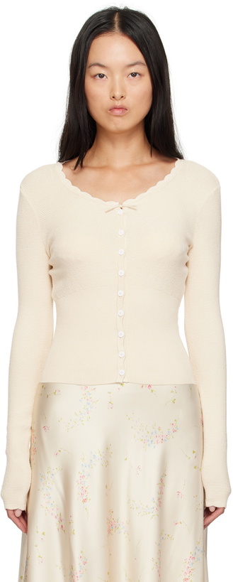 Photo: Mirror Palais Off-White Drawstring Cardigan