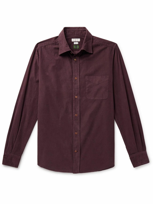 Photo: Incotex - Cotton-Corduroy Shirt - Burgundy