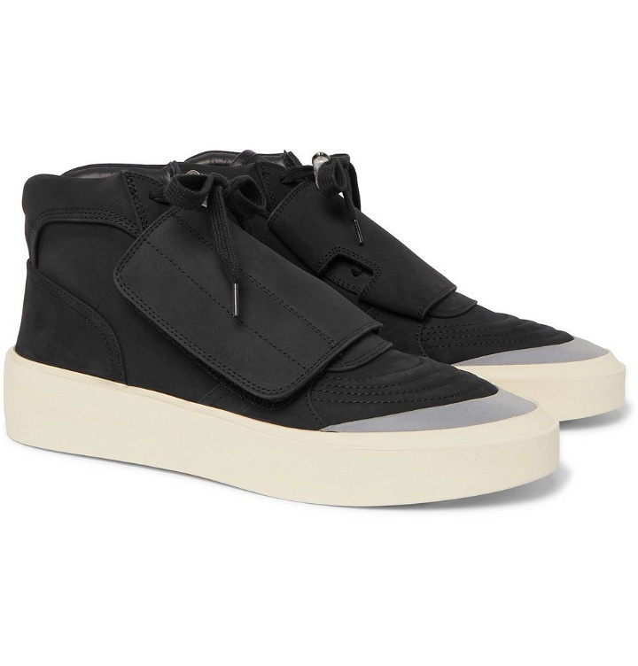 Photo: Fear of God - Brushed-Suede High-Top Sneakers - Black