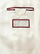 Brunello Cucinelli - Satin-Trimmed Silk-Twill Tuxedo Jacket - Neutrals