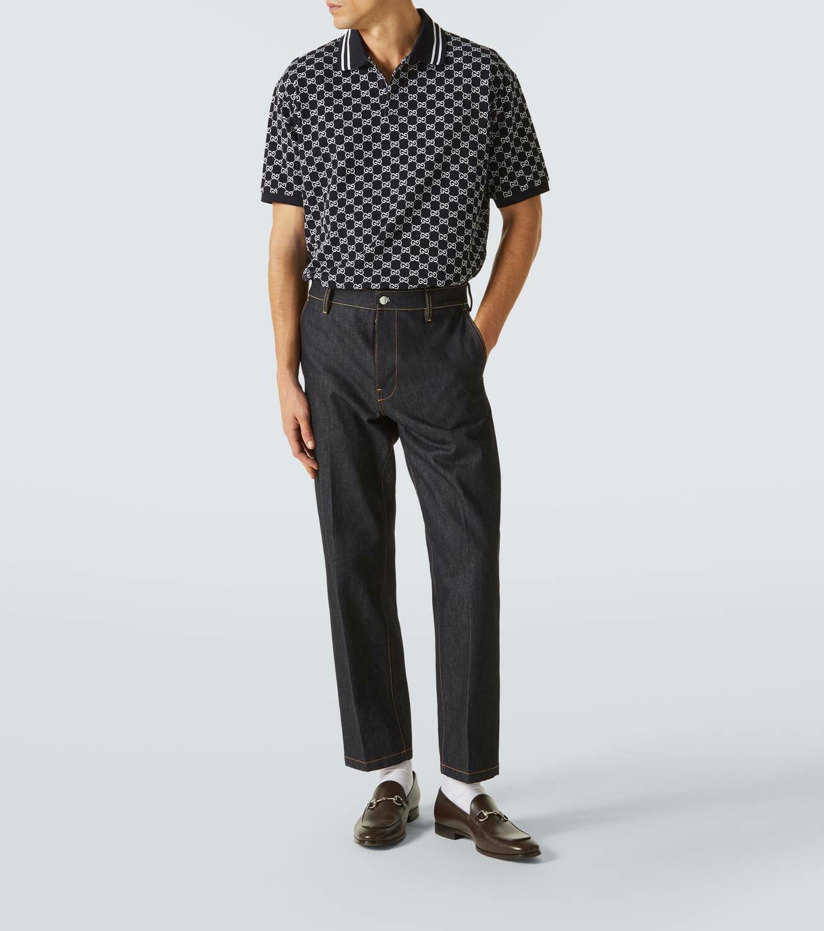 Gucci GG cotton piquet jacquard polo shirt