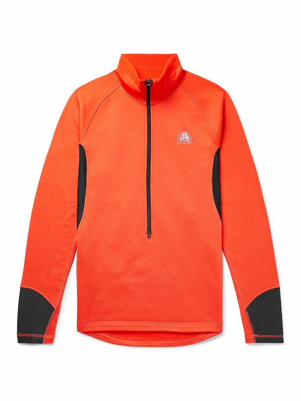 Photo: Nike - ACG Oregon Series Slim-Fit Mesh-Trimmed Polartec® Fleece Half-Zip Sweatshirt - Red