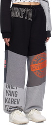 Marine Serre Black Upcycled Graphic Sweatpants
