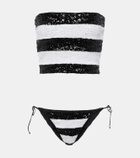 Oséree Striped sequined bikini