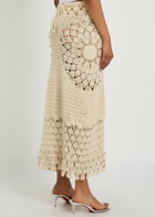 Rabanne Bead-embellished Crochet Cotton Midi Skirt Ecru