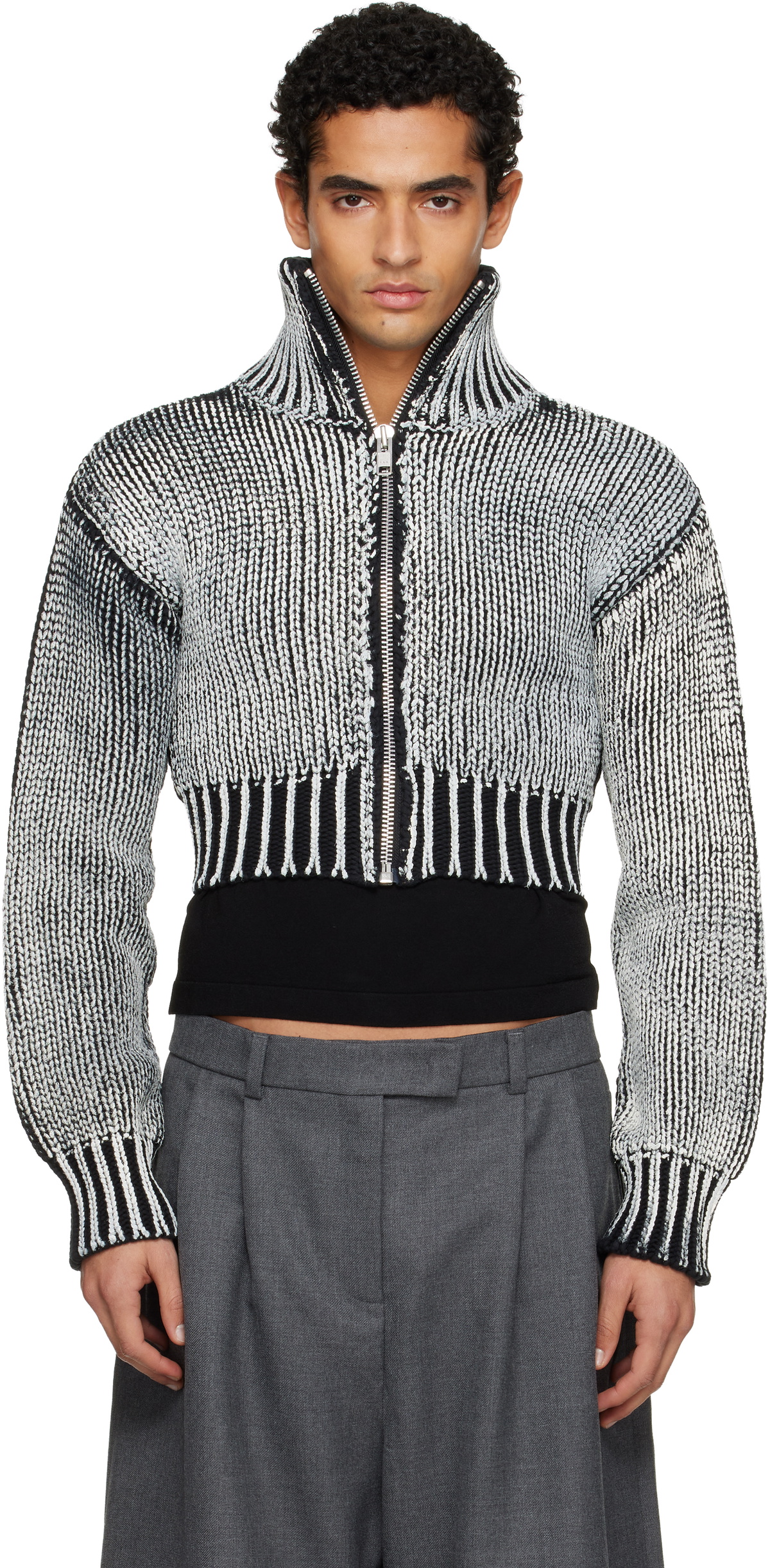 VAQUERA Black & White Zipper Jacket