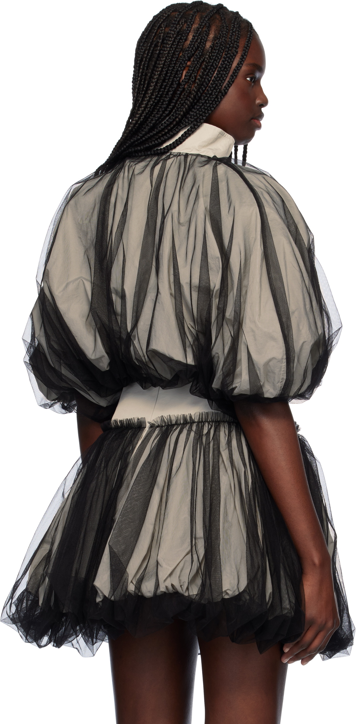 Renaissance Renaissance Gray Tiny Tulle Bomber Jacket