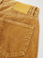 Gallery Dept. - Flared Distressed Cotton-Corduroy and Canvas Trousers - Brown