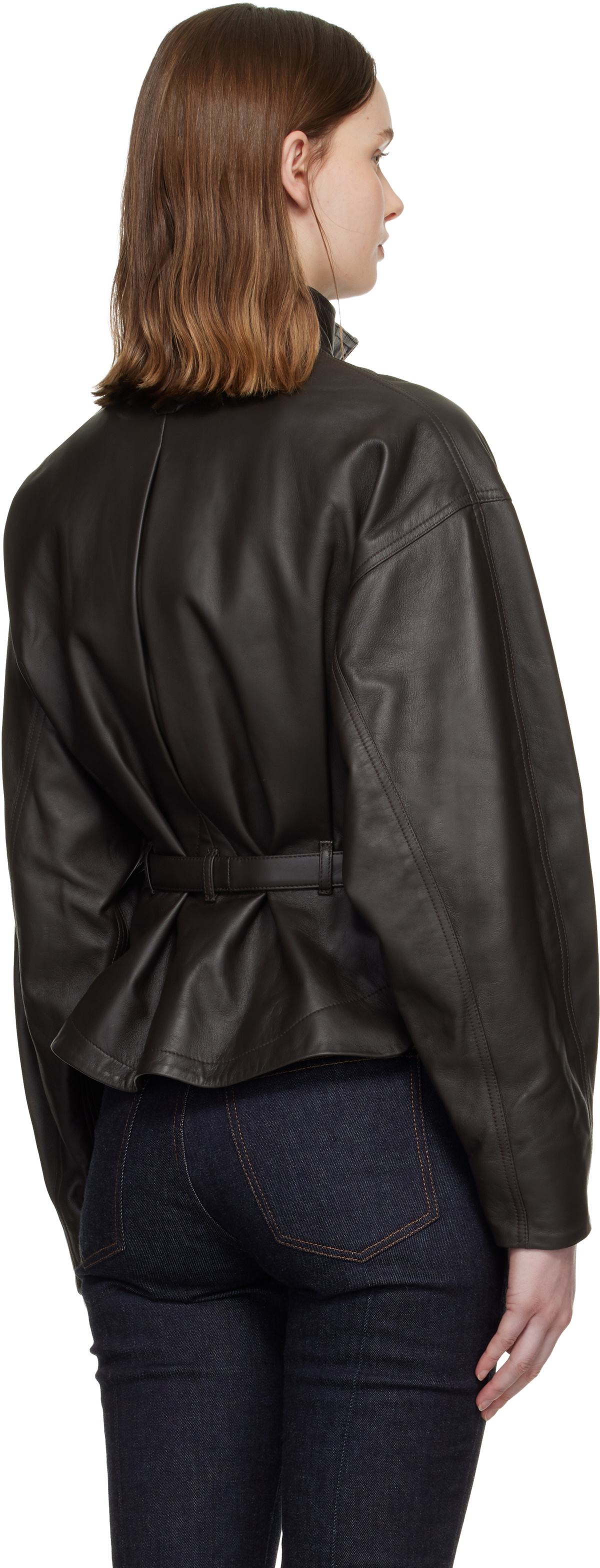 JACQUEMUS Brown 'The Ciro' Leather Jacket