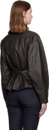 JACQUEMUS Brown 'The Ciro' Leather Jacket