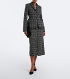 Erdem Checked cotton-blend tweed jacket