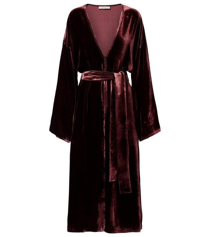 Photo: Asceno Belted velvet midi dress
