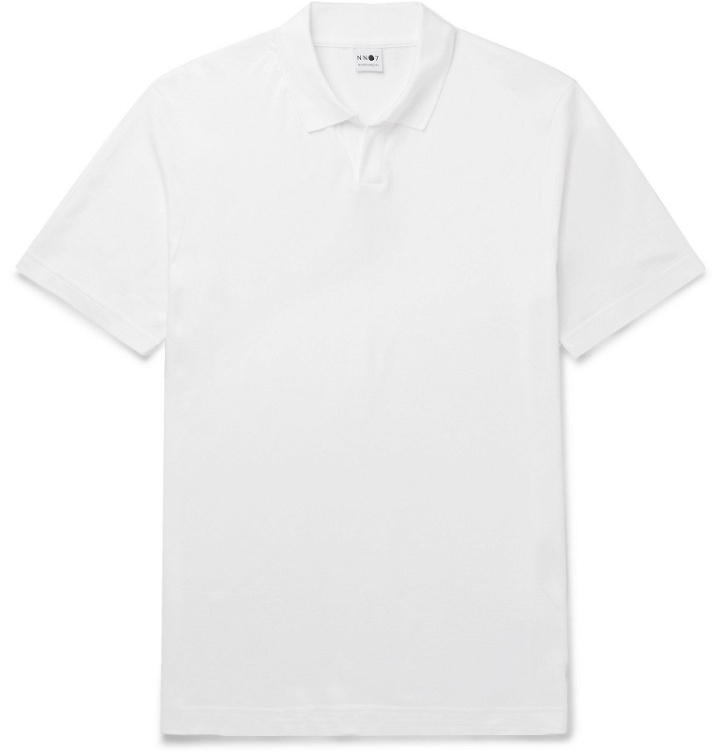 Photo: NN07 - Paul Cotton and Modal-Blend Piqué Polo Shirt - Neutrals