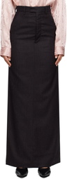 Martine Rose Black Tailored High Waisted Maxi Skirt
