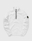 Stone Island Sweat Shirt Brushed Cotton Fleece, Garment Dyed White - Mens - Half Zips