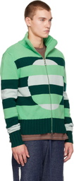 Edward Cuming Green Optical Vortex Window Sweater
