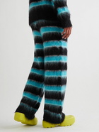 Marni - Straight-Leg Striped Mohair-Blend Drawstring Trousers - Black