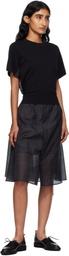 sacai Black Glen Check & Cotton Jersey Midi Dress