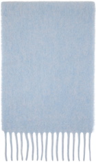Marni Blue Brushed Alpaca Logo Scarf