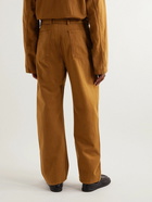 Lemaire - Wide-Leg Belted Garment-Dyed Jeans - Brown