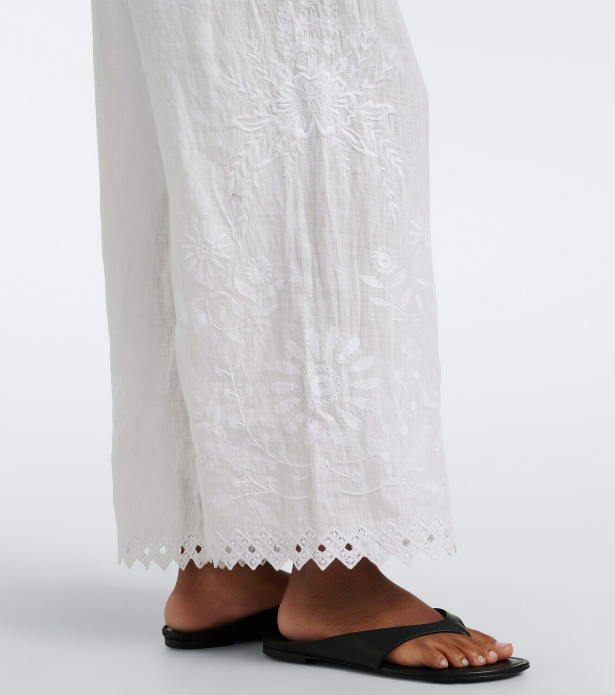 Eres Albatre embroidered linen wide-leg pants