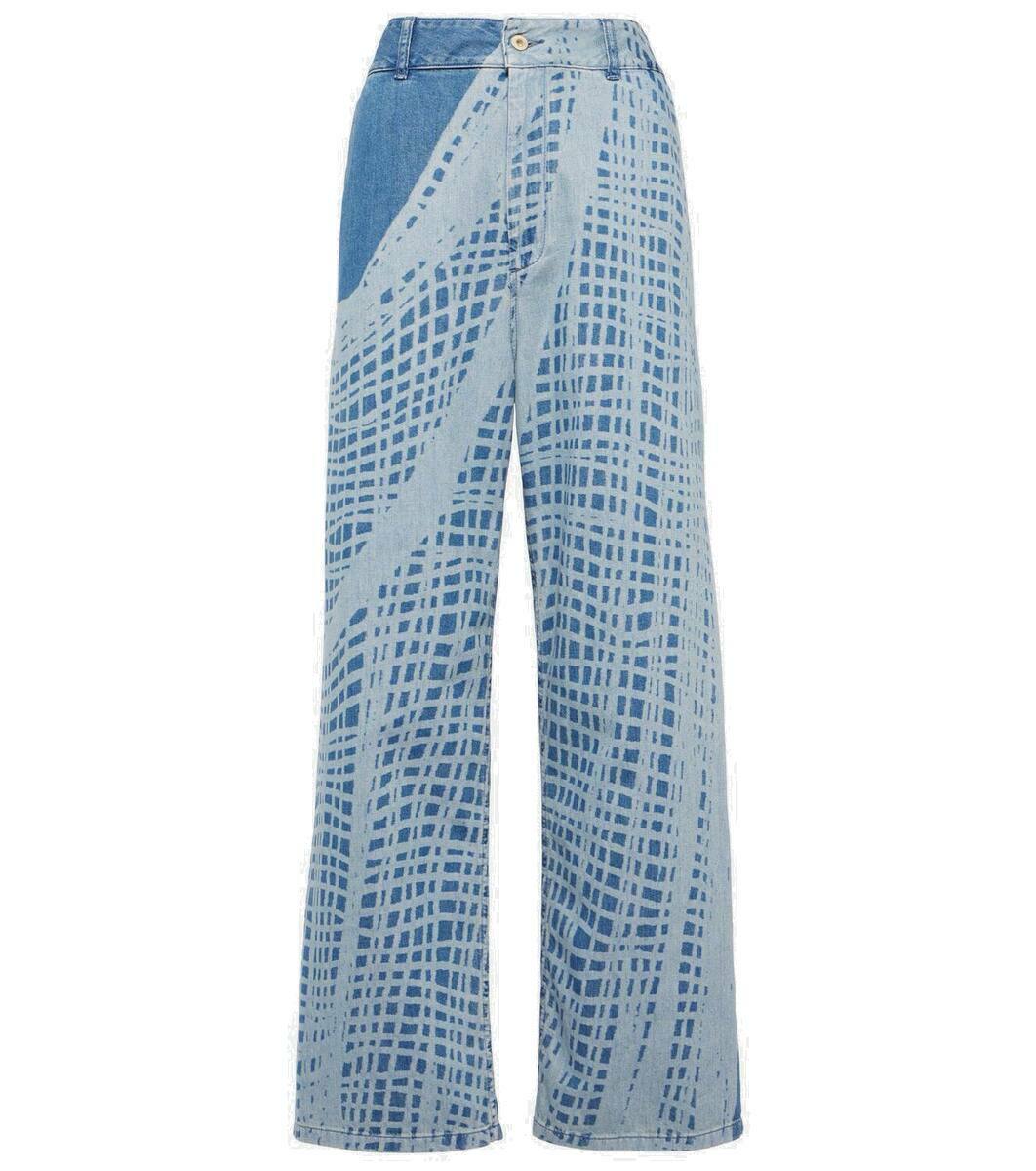 【美品】LOEWE paula's ibiza オーバーサイズ ロング丈 Loewe Paula's Ibiza printed wide-leg jeans Loewe