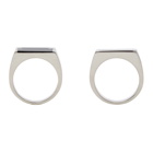 Maison Margiela Silver and Black Dual Stackable Rings