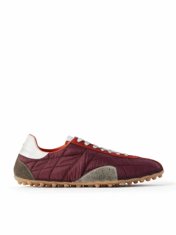 Photo: Maison Margiela - Sprinters Leather and Suede-Trimmed Nylon Sneakers - Burgundy