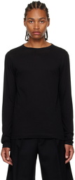 Dries Van Noten Black Crewneck Long Sleeve T-Shirt