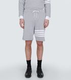 Thom Browne - 4-Bar striped seersucker cotton shorts