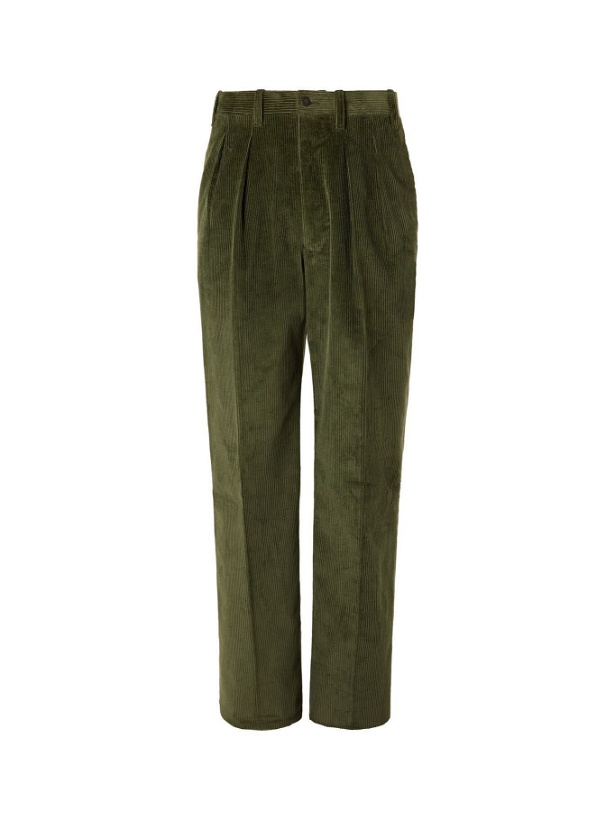 Photo: GIULIVA HERITAGE - Umberto Tapered Pleated Wool Trousers - Green