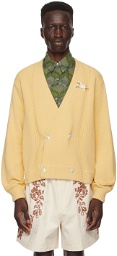 Bode Yellow Double-Breasted Cardigan