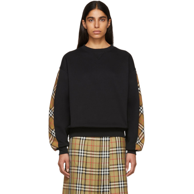 Burberry bronx store check sleeve sweatshirt