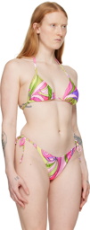 Moschino Multicolor Printed Bikini Top