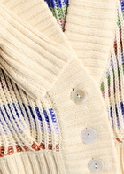 Farm Rio Striped Ribbed-knit Cardigan Cream