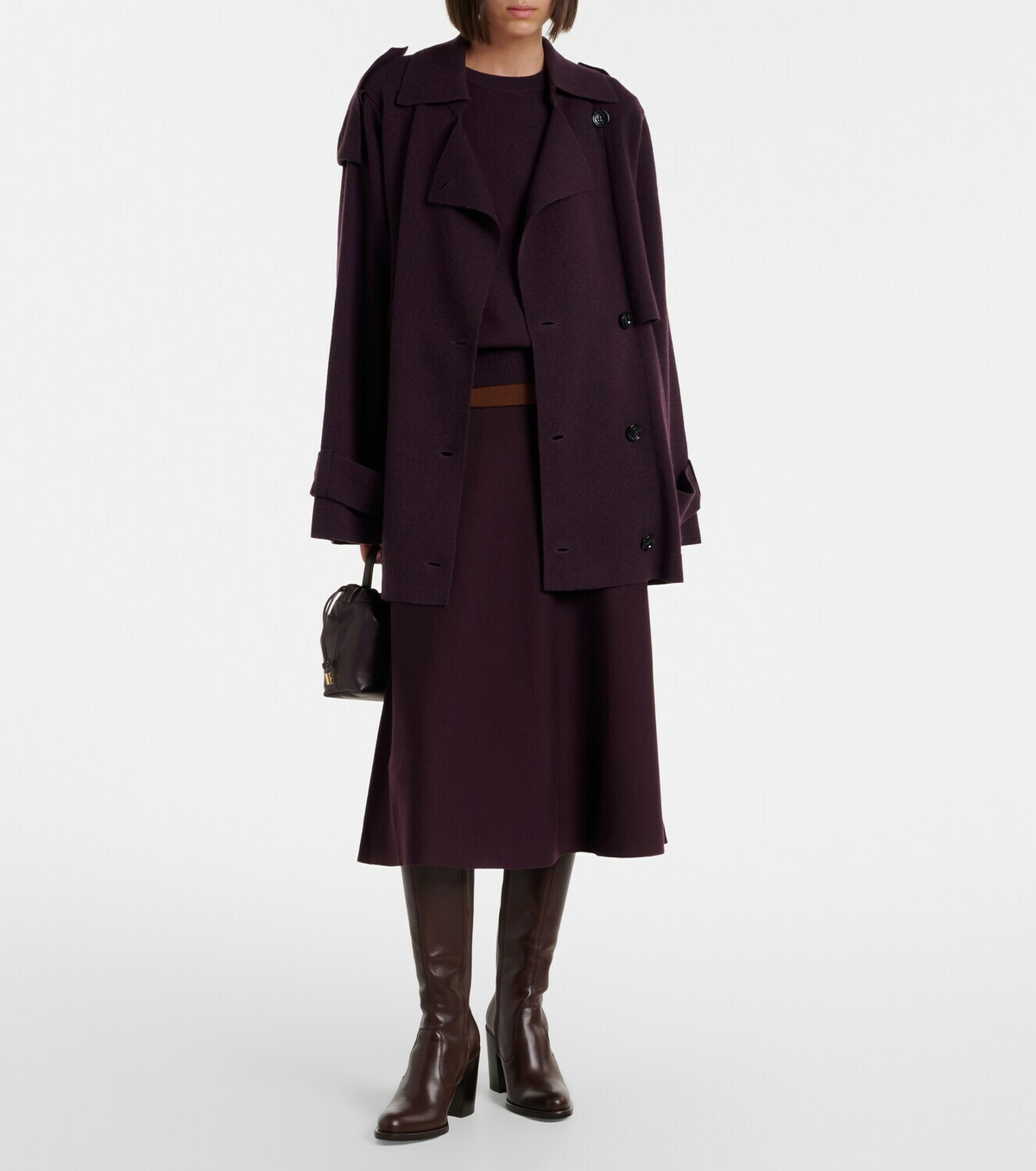 Jardin des Orangers Cropped wool and cashmere trench coat