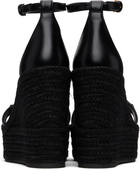 Versace Black Medusa '95 Leather Wedge Sandals