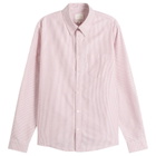 A.P.C. Men's Button Down Stripe Shirt in Red