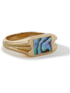 MAPLE - Danny Gold-Plated Shell Signet Ring - Gold