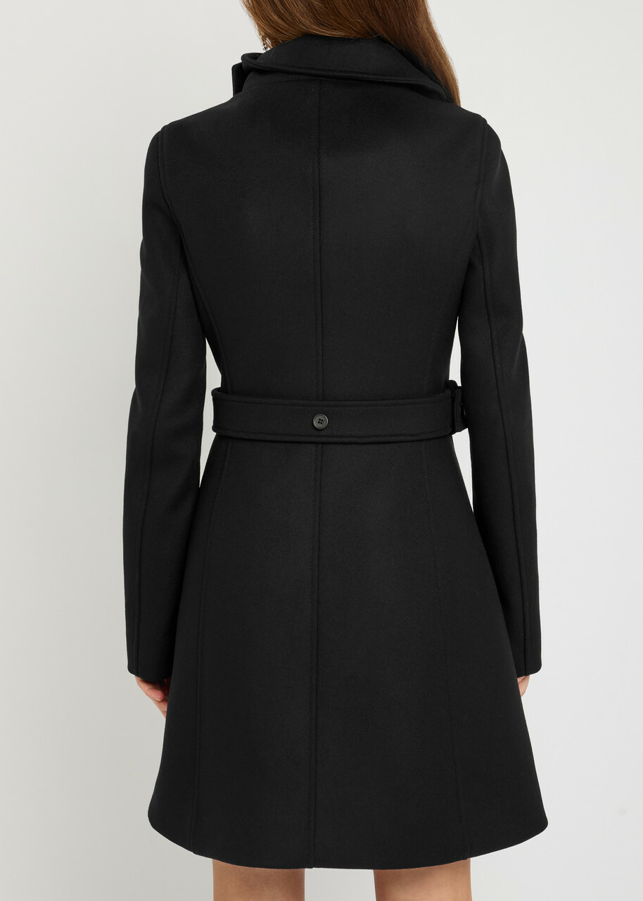 Courrèges Heritage Belted Wool and Silk-blend Coat Black
