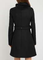 Courrèges Heritage Belted Wool and Silk-blend Coat Black